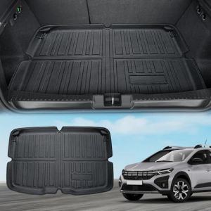 ECOZEN Dacia Sandero III/Sandero Stepway III 3D Tapis de Coffre supérieur, antidérapant, matériau TPE, Ajustement Parfait, imperméable, résistant à l'usure, Accessoire Dacia 2021-2024 (ECOZEN-GROUP, neuf)