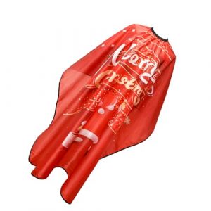 minkissy tissu du père Noël tablier de coiffeur accessoires de salon pour coiffeur tablier de coupe de cheveux de barbier tablier de barbier tablier de travail Pongé rouge (Prettbeauty, neuf)