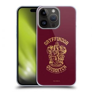 Head Case Designs sous Licence Officielle Harry Potter Gryffindor Quidditch Deathly Hallows X Coque Dure pour l'arri&egrave;re Compatible avec Apple iPhone 15 Pro (eCell, neuf)