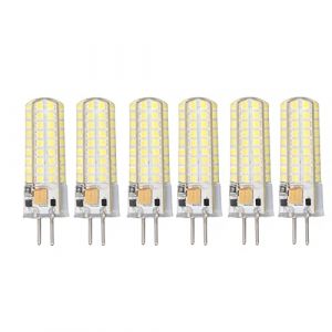 6pcs GY6.35 Ampoule LED 700lm 72 LED Ampoule de Maïs LED pour Lampes Suspendues Plafonniers AC DC12V (Lumière blanche 6000k) (Zuabute, neuf)