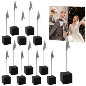 SenaiMy 20 Pièce Porte Photo Pince, Base en Bois Memo Clip,Mémo et Porte-clips Message pour Décoration de la Pièce, Photos de Mariage, Affichage du Menu, Fête, Maison(10.5 × 2.5 × 2.5 cm) (SenaiMy, neuf)
