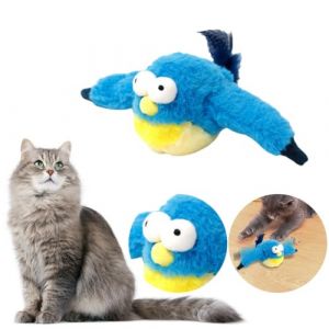 oiseau pour chat simulant le gazouillis, oiseau volant pour chat, oiseau volant avec télécommande 3 modes, jouet chat interactif, flappy bird chat avec herbe à chat, jouets pour chats (oiseau) (D) (Hundred Views, neuf)