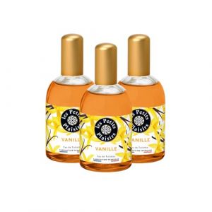Les Petits Plaisirs - Lot de 3 - Eau de toilette Vanille, Eau de toilette femme, Chaleureuse et ambr&eacute;e. Coffret cadeau femme, Made in France, flacon 110ml (Les Petits Plaisirs France, neuf)