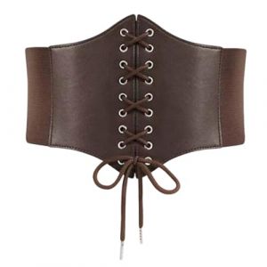 ARWIG Ceinture Corset &Eacute;lastique en Cuir pour Femme - Accessoires de Costume Pirate et Catwoman pour Cosplay (ARWIG FR, neuf)