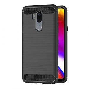 AICEK Coque LG G7, Noir Silicone Coque pour LG G7 Housse Fibre de Carbone Etui Case (6,1 Pouces) (AICEK EU Store, neuf)