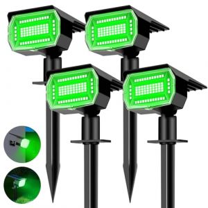nipify Lampe Solaire Exterieur Lot de 4 - Spot Solaire Ext&eacute;rieur Puissant 72 LED/3 Modes avec &Eacute;tanche, R&eacute;glable LED Lumiere Solaire Exterieur pour Jardin Chemins, Vert (Nipify-EU, neuf)