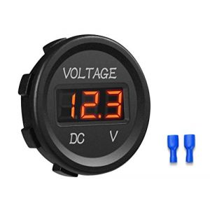 YGL 12-24V DC Voltm&egrave;tre Affichage Num&eacute;rique &agrave; LED Imperm&eacute;able pour Bateau Moto Camion Marine(Rouge) (YGL Seller UK, neuf)
