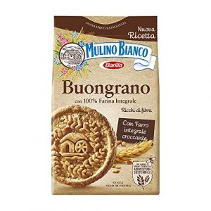 Mulino Bianco, Buongrano - biscuit 100% Intègral saupoudrés de sucre de canne riche en fibres et réalisée à partir de farine issue de l'agriculture durable - 1 paquet de 350g (Italiaen Gourmet UK Ltd, neuf)