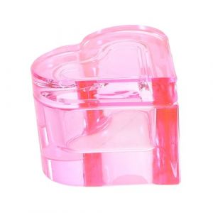 VICASKY Coupelle à Godet Forme De Cœur Transparente Pour Nail Art Bol Verre Pour Manucure Accessoires Pour Ongles Récipient Pour Liquide Avec Couvercle (Belicious Helper, neuf)