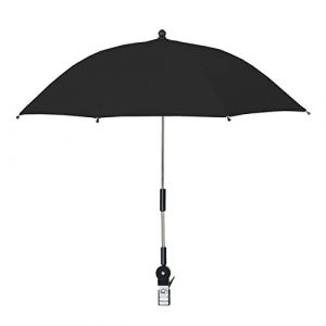 Parapluie de Chaise de Plage de Protection UV de 32 Pouces, Parapluie de Chaise étanche à l'eau avec Pince, Parapluie de Chaise de Plage Réglable Universel pour Chaise de Plage, Poussette,(Noir) (YAFANTING, neuf)