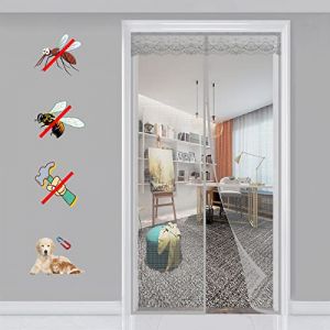 KSITH- Fly Magnétique Moustiquaire Porte Fermeture Automatique Magnétique Anti Moustiques Rideau Facile à Installer, pour Porte/Patio/Couloirs ​Empêche Bestioles- Grey|| 180x225cm(70x88inch) (KSITH- Fly®-EU, neuf)