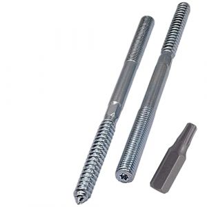 SKIR'CO (10 pi&egrave;ces) Boulons de suspension M10 x 180 mm, Vis &agrave; cheville &agrave; filetage double extr&eacute;mit&eacute;, Boulons &agrave; double t&ecirc;te (Skirmantas, neuf)