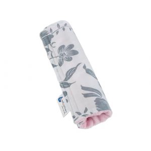 Medi Partners Prot&egrave;ge Ceinture Enfant Coussin de S&eacute;curit&eacute; Voiture Protege Kids 17x22cm 100% Coton Minky Cover Securite Auto Poussette pour Bebe Amovible (Berry avec Rosa Minky) (Medi Partners, neuf)