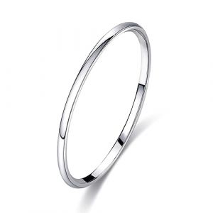 FUNEIA Bague Homme Femme Argent Acier Inoxydable Bague Alliance Anneau de Mariage Simple et Poli Bague de Fiançailles Largeur de 1-8mm Bijoux Bague Fille Ado Taille 52/54/57/60/62/65/67 (Anlsen, neuf)