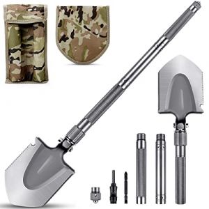 MOSFiATA Pelle de Camping, Pelle Multifonction de 75 cm, Pelle Pliante, adaptée au Camping, à la Survie, à la randonnée et au Jardinage (iHome888, neuf)
