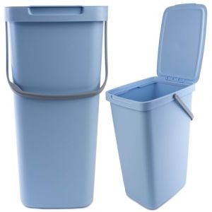 KADAX Poubelle 20 l avec Couvercle et poignée, en Plastique, pour Le tri sélectif, rectangulaire avec Couvercle à charnière (Bleu) (KADAX, neuf)