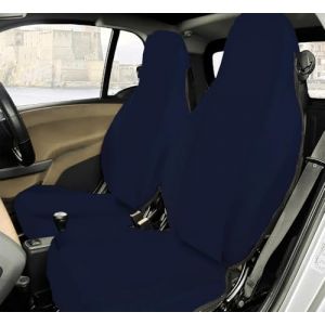 Rebeca Shop® Housses de siège avant compatibles pour Smart Fortwo, première, deuxième et troisième séries, W450 W451 W453, lot de 2 housses (bleu foncé, sans logo) (Rebecashop, neuf)