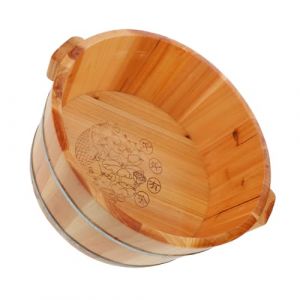 Healeved Bassine En Bois Pieds 36 Cm Diamètre 16 Cm Hauteur De Massage Des Pieds Usage Domestique Et Voyage (Accompany JY, neuf)