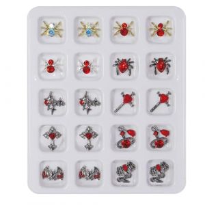 3D Halloween Nail Art Charms T&ecirc;te de Mort Araign&eacute;es Strass Squelette Alliage Bijoux D&eacute;coration Bricolage Accessoires D&eacute;calcomanies (DawenYIsheng, neuf)