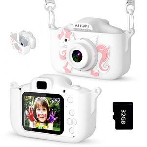 ASTGMI Appareil Photo pour Enfants, 2.0 Pouces Enfant Appareil Photo Numérique, Mini Caméra Enfant Rechargeable Caméscope Cadeau Jouet Filles Garçons de 3 à 10 Ans, vidéo HD 1080p, 32G SD Carte (THEZENAS ALA, neuf)