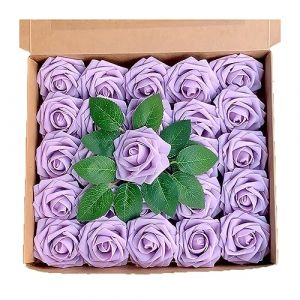 50 Pièces Rose Artificielle,Fleur Artificielle en Mousse au Toucher Réaliste avec Feuille et Tige Ajustable, Fleur Artificielle Deco Mariage, Décoration de Fête,saint valentin decoration (yaxunkysm, neuf)