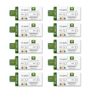 Freshliance Enregistreur de Température USB avec 30000 lectures, Enregistreur de Température à usage unique avec le rapport PDF/CSV, Couverture de haute précision 15 jours 10 paquet, Fresh Tag 1 (Everyoungwire, neuf)