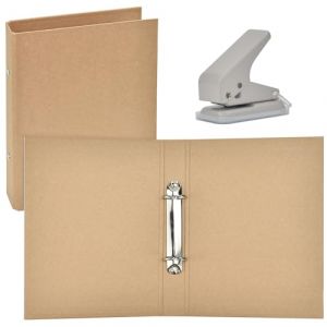 TANCUDER 2 PCS Classeur A5 en Papier Kraft, Classeur A5 Rechargeable Classeurs &agrave; Anneaux Kraft avec 2 Anneaux Classeur &agrave; Anneaux a5 avec Perforatrice pour Carnet Scrapbooking Dossier Photo (VASILIOU NATALIA, neuf)