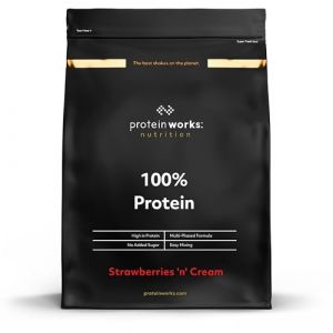 Protein Works - 100% Protéines, 2.5 kg, Mélange Riche en Protéines, 83 Portions, Fraise a la Crème (One-Brand Ecom, neuf)