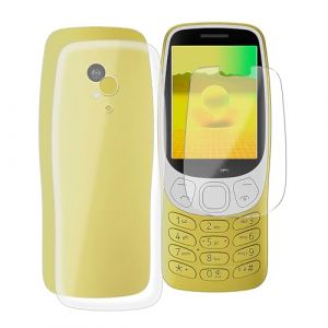 WXPPJ Coque + Verre tremp&eacute; Protection &eacute;cran pour Nokia 3210 2024, Transparente Silicone TPU Etui de Protection Housse, Mince Souple Antichoc Case pour Nokia 3210 2024 (2.40") - Transparent (XiaoPin, neuf)
