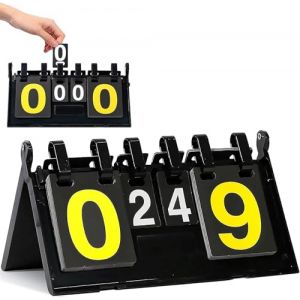 BEOIUCZZY Tableau d'affichage, affichage &agrave; 4 chiffres &agrave; renversement Tableau d'affichage manuel portable Tableau de score multifonctionnel pour basketball, football, volleyball, baseball, natation (LilididianStore, neuf)