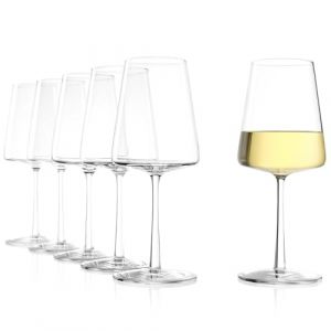 Stölzle Lausitz Verres à Vin Blanc Power Lot de 6, 400 ml – Verres à Vin Modernes pour une Dégustation Maximale – Élégants Verres en Cristal – Lavables au Lave-vaisselle et Résistants aux Chocs (Der-Porzellan-Laden, neuf)