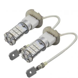 Ruiandsion Lot de 2 ampoules LED H3 antibrouillard 12-24V super-lumineuses, ampoules LED 2835 &agrave; 33 puces SMD de remplacement pour feux de brouillard ou feux de circulation diurne, bleu (Ruiandsion, neuf)