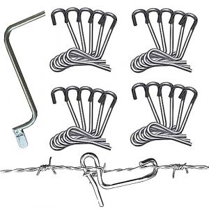 Yusheng Serrage Fil clôture | 20 Attaches en Fil barbelé avec poignée Serrage,Outil Serrage Rapien métal pour clôture en Fil Fer barbelé, Fil clôture Jardin (Chlius, neuf)