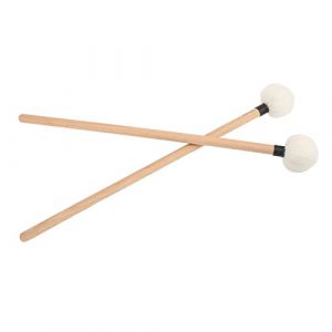 2pcs Tambour Maillet Multi usage Feutre Tête Tambour Maillet Bâtons Accessoires pour Grosse Caisse, Timbales et Caisses Claires Le noir (Ninyier, neuf)