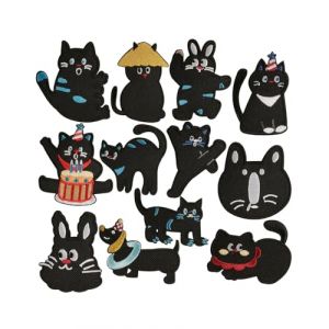 UYRVAPE 13pcs Patch Thermocollant Ecusson Thermocollant Ecusson a Coudre, Patch Thermocollant chat noir Ecusson Thermocollant Ecusson a Coudre pour V&ecirc;tement T-Shirt Jeans Veste (XU YANG DE DIAN, neuf)