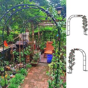 SEVSO Arche De Jardin en Fer Forgé Largeur du Passage 120Cm 140Cm 180Cm 240Cm 300Cm 350Cm Arceau À Rosiers Tonnelle pour Mariage Vigne Support De Plantes,Vert,W3.5M*H2.2M (YAHRK OUTLET, neuf)