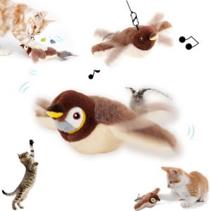 Starnearby Jouet pour chat - Oiseau volant - Jouet interactif pour chat - Jouet interactif &eacute;lectrique - Oiseau volant pour chat (1 pi&egrave;ce moineau) (Pasercvxzoreso, neuf)