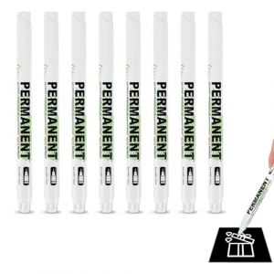 8 Pi&egrave;ces Feutre Blanc Indelebile, Marqueurs Blancs Permanents Acryliques &Eacute;tanches, Stylo Blanc pour Bois, M&eacute;tal, Plastique, Cuir, Pierre, C&eacute;ramique, Outil de Dessin et Bricolage pour Artistes et DIY (pingdingshanxiaoyaoshangmaoyouxiangongsi, neuf)