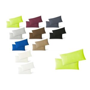 Exklusiv-heimtextil Lot de 2 housses de coussin en jersey avec fermeture éclair de qualité supérieure, Coton, vert pomme, 40 x 80 cm (exklusiv-heimtextil, neuf)