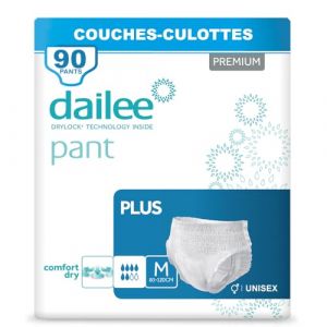 Dailee Pants Plus M - 90x Couches Adultes, Couche Culotte Incontinence Femme et Homme - Slip Incontinence, 90 Culotte Jetable (Clikeaze FR, neuf)