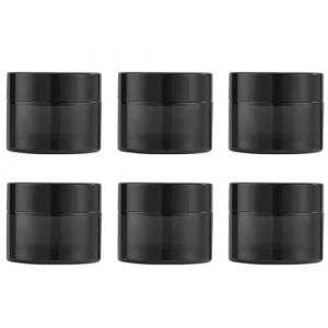 6 Pièces 10ml Pots en Aluminium Vide Rond Noir Mat Petit Cosmétiques Pot Conteneurs Conteneurs Cosmétiques Vide Pots de Voyage Rondes for Fait Main Bougies Crème Baume Voyage (kmyqsm-shop, neuf)