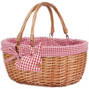 G Good Gain Panier de Pique-Nique en Osier avec Poignées Doubles Pliantes,Panier Tissé à La Main,Panier pour œufs de Pâques et Bonbons pour Enfants,Panier Tissé d'emballage Cadeau,Panier Halloween (Good Gain, neuf)