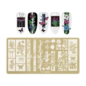 Conceptions Fleurs Papillon Des Ongles Tampon Tampon Accessoire En Acier En Acier Inoxydable Pour Le Salon Professionnel Manucure Art Bricolage Décoration Ongle Décoration (angelliu, neuf)
