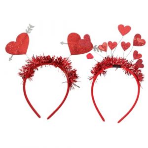 LIFKOME Lot de 2 Serrage-T&ecirc;tes de C&oelig;ur Rouge Accessoires Cheveux pour Mariage et F&ecirc;te Serrage-T&ecirc;te Coiffe de Saint-Valentin D&eacute;corative Cr&eacute;oles &agrave; Cheveux pour Photo et &Eacute;v&eacute;nement (Yaeerang, neuf)