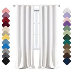 Rideau Occultant Lot de 1 à Oeillets, Rideau Anti Chaleur, 120x280cm (LxH) Rideau Fenetre, Rideau Opaque, Rideau Anti Bruit, Rideaux Dressing, pour Chambre Salon Balcon Blanc (Xiangchengshiyansuoshangmaoyouxiangongsi, neuf)