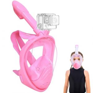 Wsobue Masque de Plong&eacute;e Enfants,Int&eacute;gral Masque Snorkeling Visage 180&deg; HD Anti-Fuite Anti-Bu&eacute;e, Masque Plong&eacute;e Enfants Tuba Jouet (Tout Rose XS pour Enfants) (WSOBUE FR, neuf)