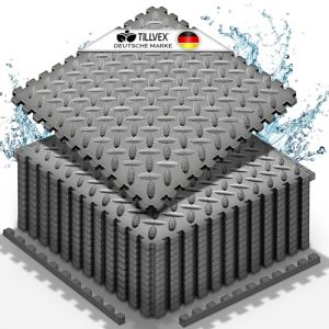 tillvex® Lot de 60 tapis de protection de sol pour piscine et pataugeoire, tapis de sol d'extérieur - Isolation thermique - Film de sol souple (DWD-Company, neuf)