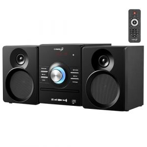 Système compact avec lecteur CD, haut-parleurs Bluetooth | Mini chaîne de musique HiFi stéréo | USB AUX In CD/MP3 Radio FM 30 mémoires | Système d'affichage LED avec boîtiers Micro HiFi (Enstore France, neuf)