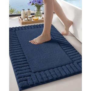COLOR&GEOMETRY Tapis de Bain Antid&eacute;rapant 60 x 90 cm, Grand Tapis Salle de Bain Microfibre Absorbant, Tapis Baignoire Doux Lavable en Machine pour Salle de Bain, Douche, Baignoire (Bleu) (ColorG, neuf)
