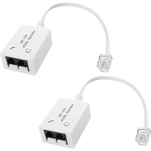 XMSJSIY Répartiteur de Filtre DSL Répartiteur ADSL pour Ligne téléphonique 1 vers 2 RJ11 6P4C/6P2C mâle vers Double Femelle Adaptateur convertisseur de Modem téléphonique pour télécopieur 2 pièces (ShenZhen YingTuYou Jia Ju, neuf)